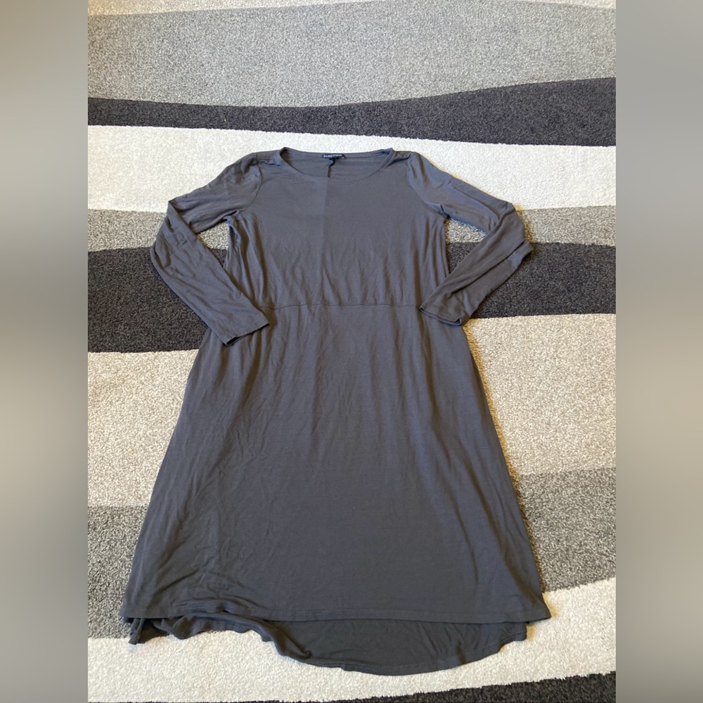 Eileen Fisher Dress Women Sz Small petite Charcoal Gray Long Sleeve